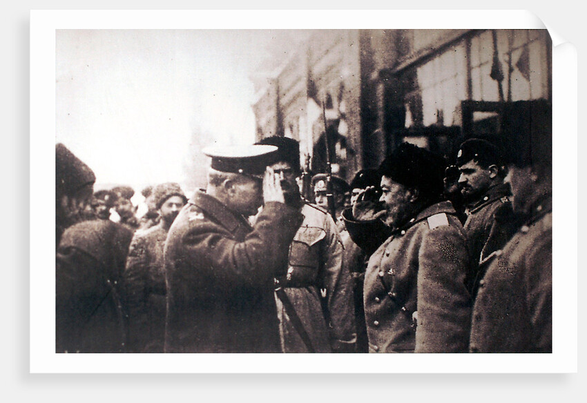White Russian General Anton Denikin mees British Major-General Frederick Poole, Russia, 1918 by Anonymous