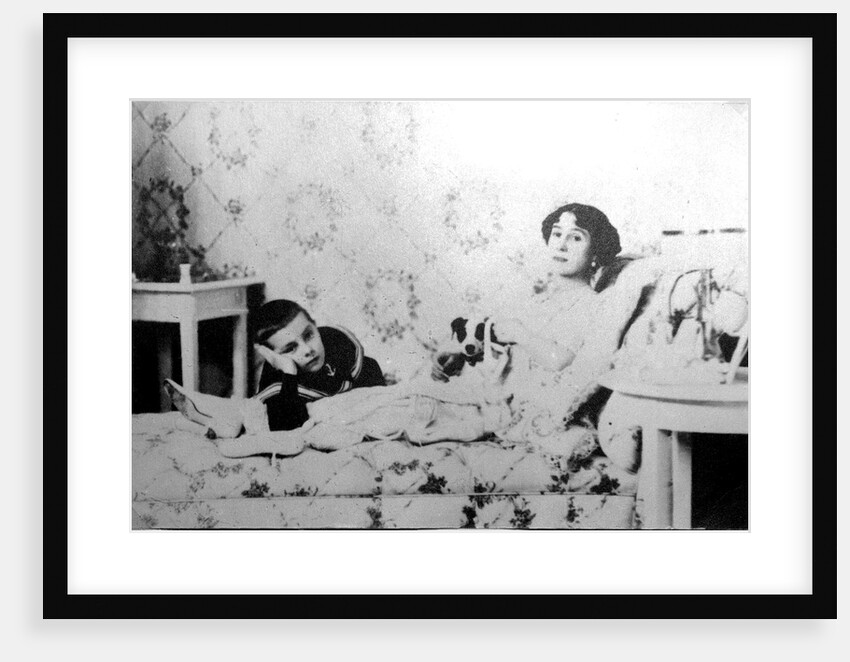 Mathilde Kschessinska, Russian prima ballerina, with her son, Volodya, 1910 by Anonymous