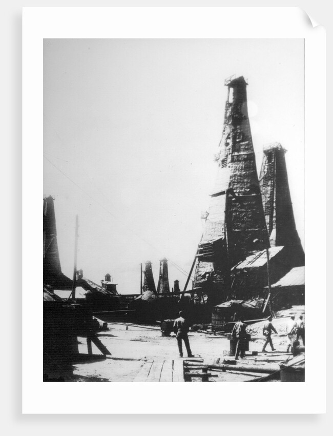 Oil extraction in Baku, Russia, c1903-c1906. by Anonymous