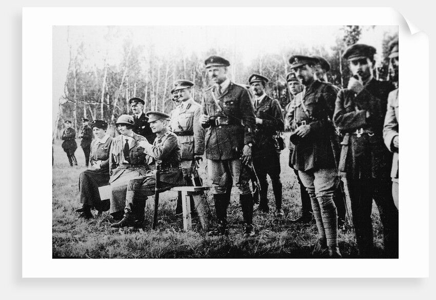Admiral Alexander Kolchak (sitting) with British officers on the Eastern Front, Russia, 1918 by Anonymous