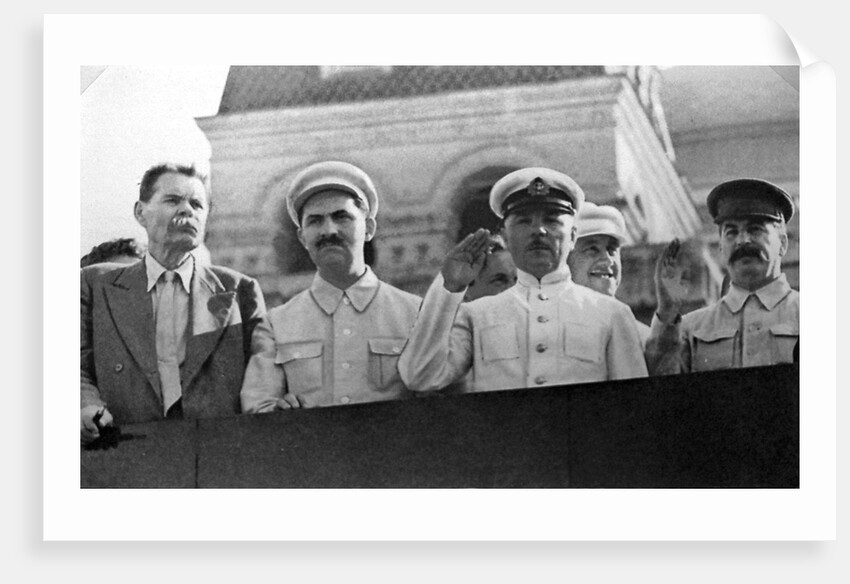 Senior Soviet figures on the tribune of Lenins mausoleum, Red Square, Moscow, USSR, 1931 by Anonymous