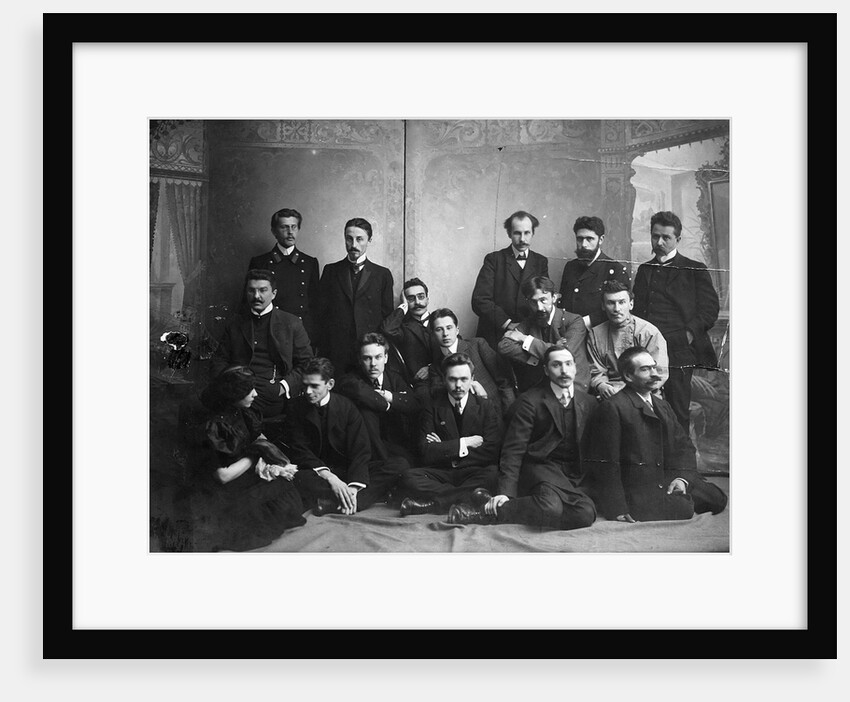 Russian author and poet Andrei Bely with symbolist authors, 1907 by Unknown