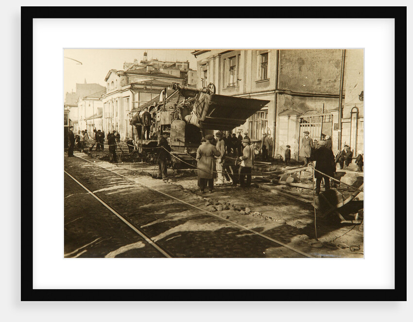 Roadworks in Tverskaya Street, Moscow, USSR, 1920s by Unknown