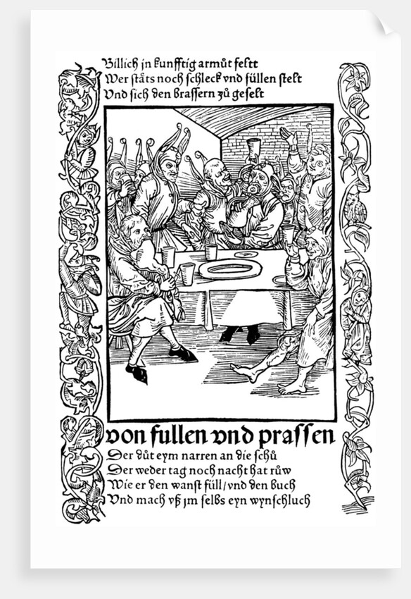 Illustration from the book Ship of Fools by Sebastian Brant, 1494. by Albrecht Dürer