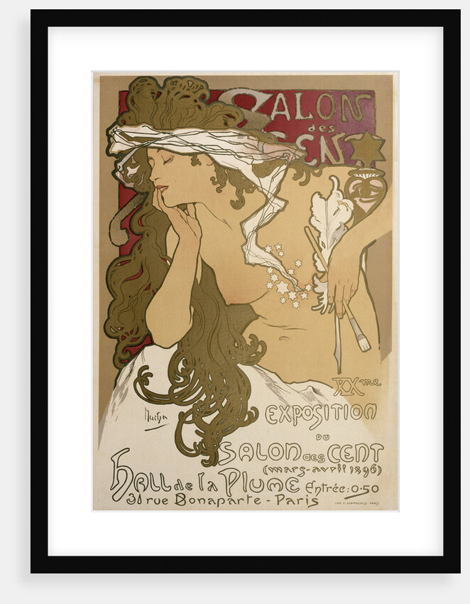Poster for the XXth Exposition in the Salon des Cent, Paris, France by Alphonse Mucha