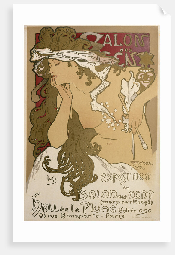 Poster for the XXth Exposition in the Salon des Cent, Paris, France by Alphonse Mucha