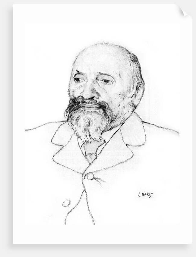 Portrait of Russian composer Mily Balakirev, 1907. by Leon Bakst