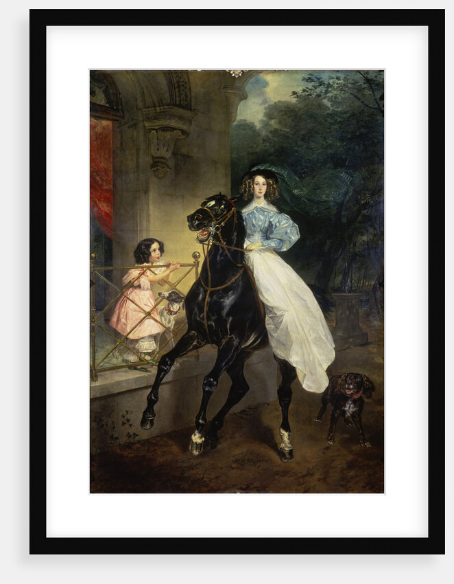 Horsewoman, Portrait of Giovanina and Amazillia Pacini, 1832. by Karl Briullov