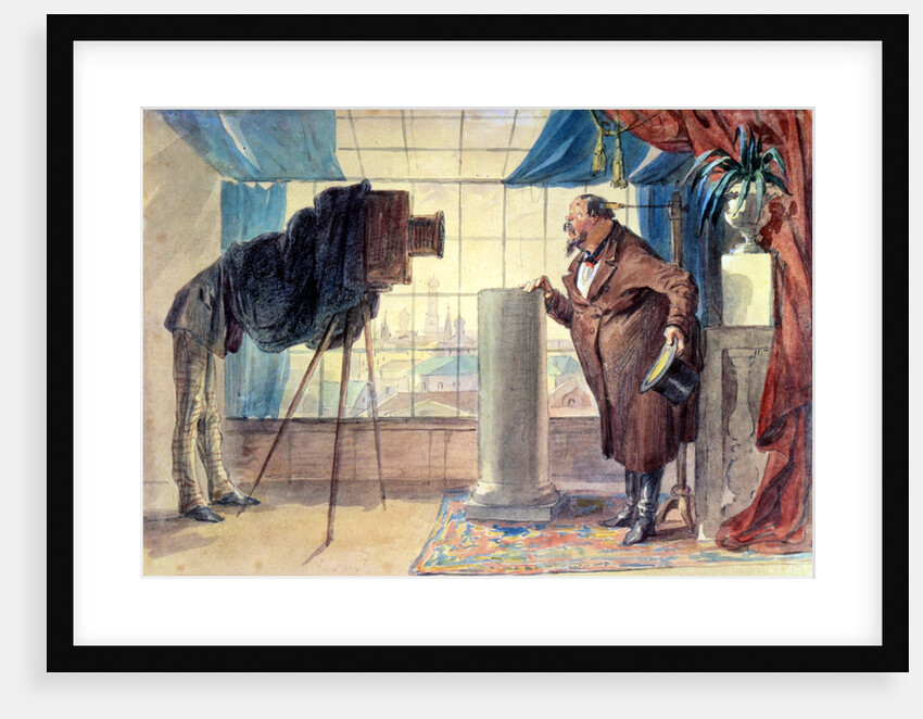 Merchant at the Photographer, 1860s. by Petr Mikhailovich Shmel'kov
