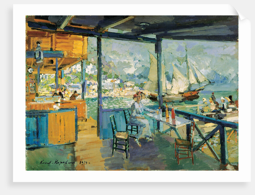Pier in Gurzuf, 1914. by Konstantin Korovin