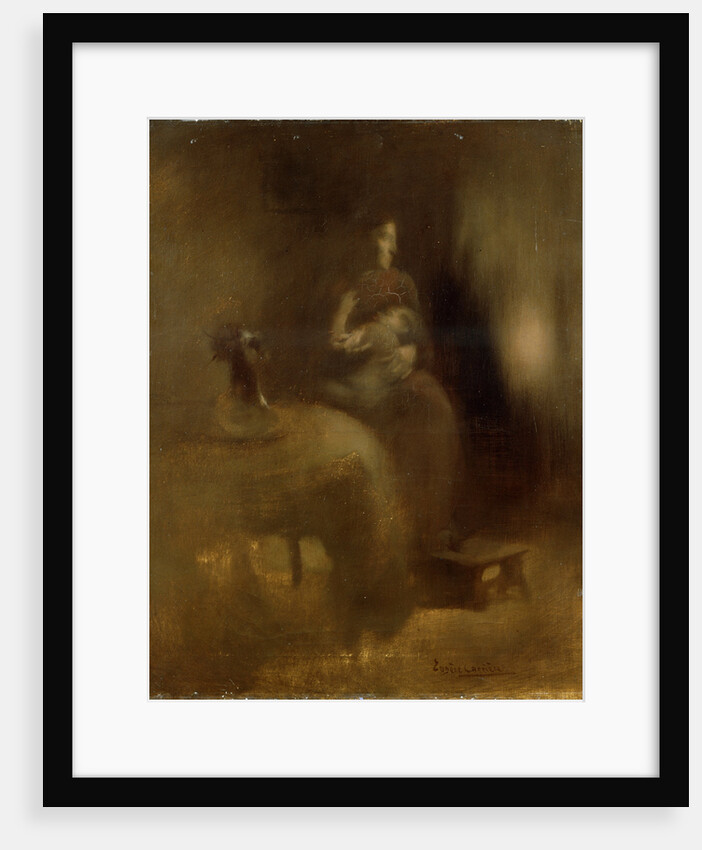 Woman with a Baby in Her Lap, 1890s. by Eugene Carriere