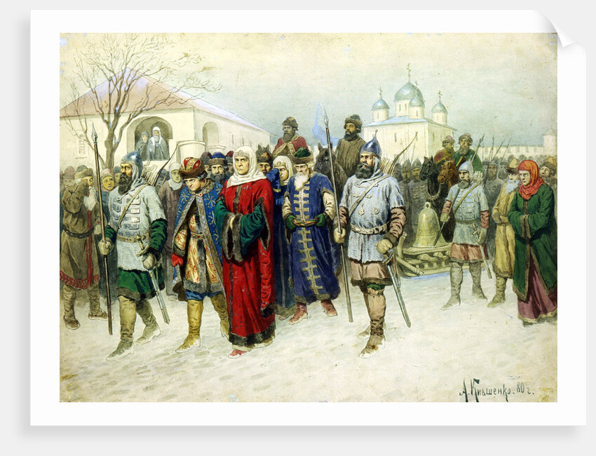 Martha the Mayoress Escorted to Moscow, 1880. by Aleksey Kivshenko