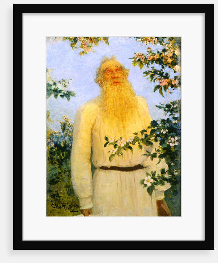 Portrait of the author Leo N Tolstoy, 1912. by Il'ya Repin