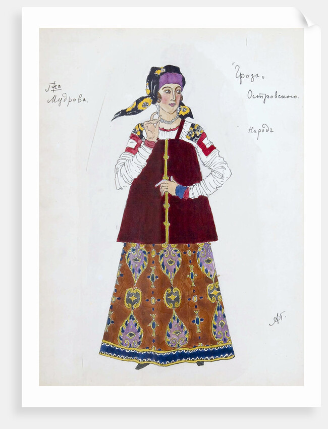 Costume design for the play The Storm by Alexander Ostrovsky, 1916. by Aleksandr Golovin