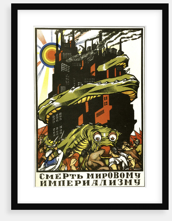 Death to World Imperialism, poster, 1919. by Dmitriy Stakhievich Moor