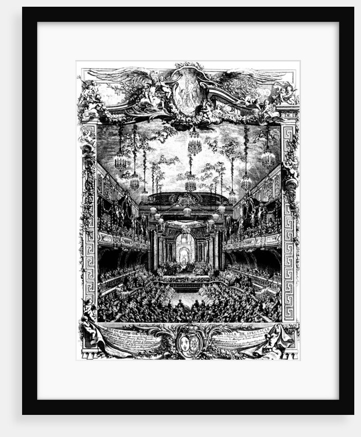 Decoration of a hall in Versailles, France, 1745. by Charles Nicolas Cochin