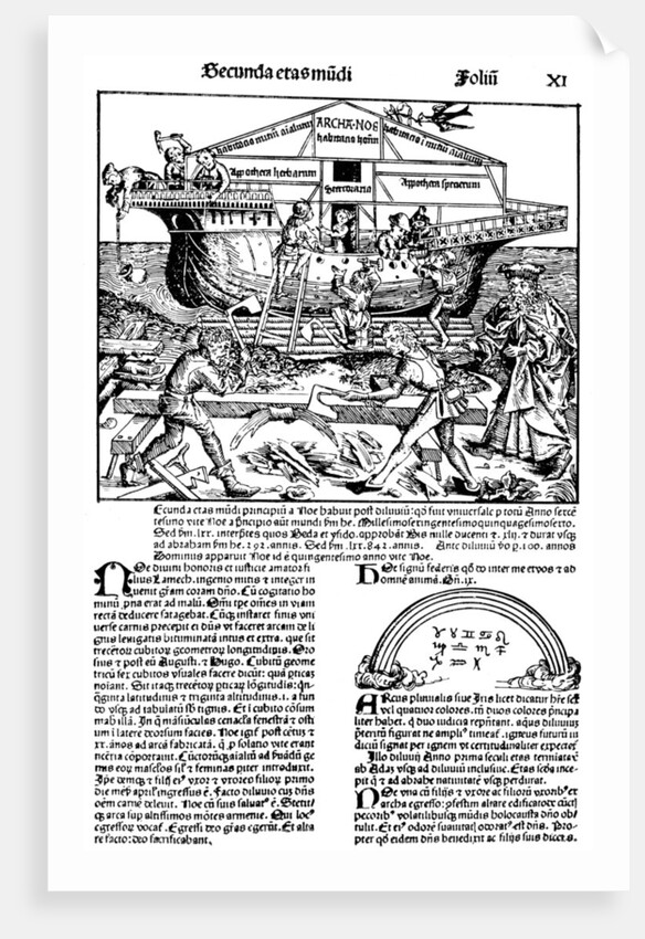 Page from the book The Nuremberg Chronicle, by Hartmann Schedel, 1493. by Michael Wolgemut