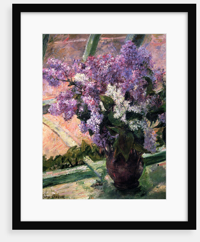 Lilacs in a Window, c1880. by Mary Cassatt