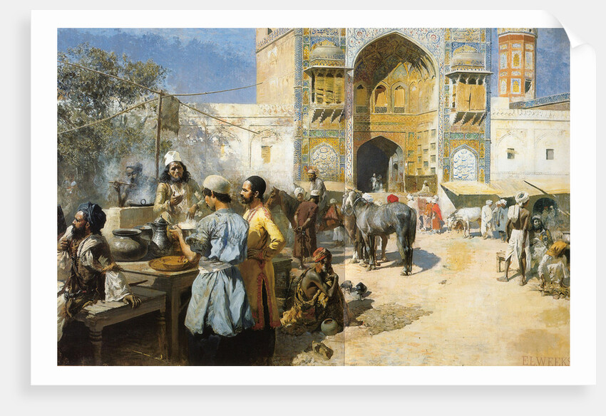 An Open-Air Restaurant, Lahore, c1889. by Edwin Lord Weeks