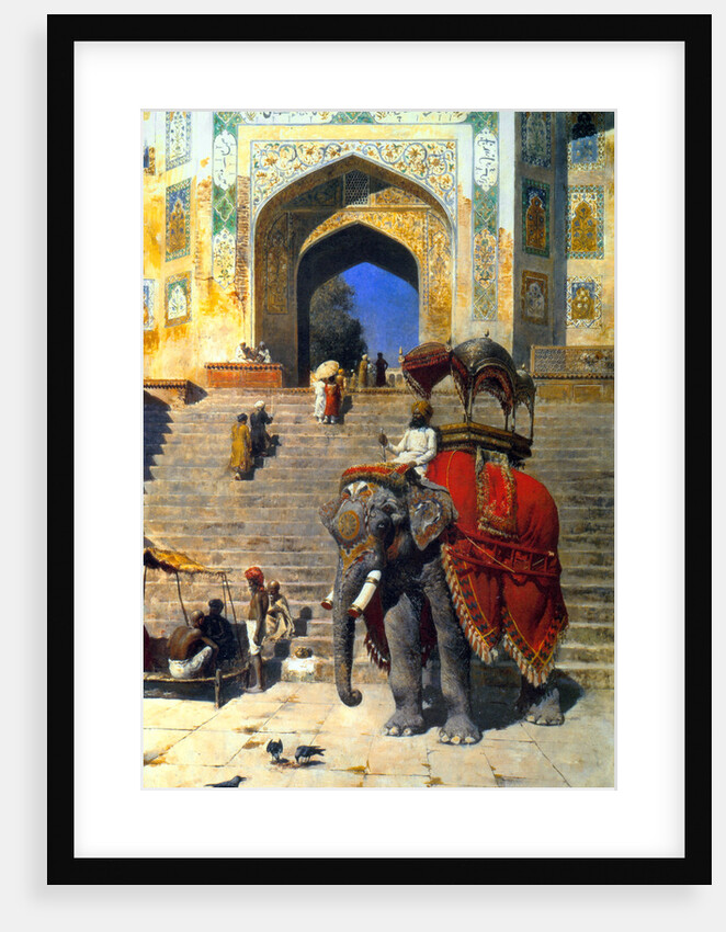 Royal Elephant at the Gateway to the Jami Masjid, Mathura, 19th or early 20th century. by Edwin Lord Weeks