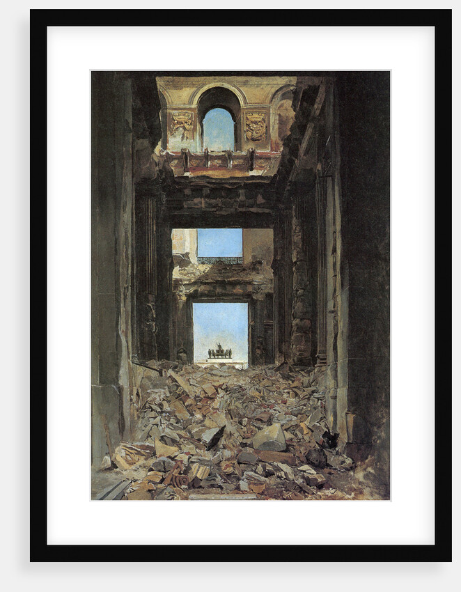 The Ruins of the Tuileries Palace after the Commune of 1871, 1877. by Jean Louis Ernest Meissonier