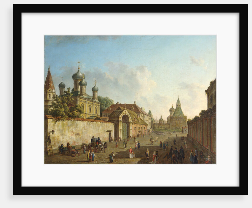 View from the Lubyanka Square to the Vladimir Gate in Moscow, Russia, 1800s. by Fyodor Yakovlevich Alexeev