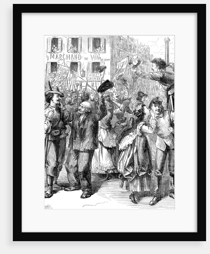Defence of Paris: students going to man the barricades, Franco-Prussian War, 1870 by Frederick Barnard