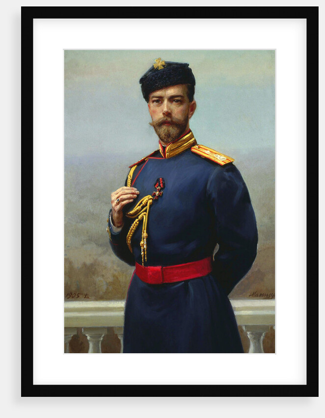 Tsar Nicholas II of Russia with the Cross of Saint Vladimir, 1905 by Genrich Maniser