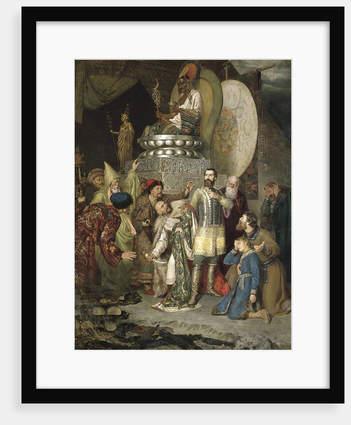 Prince Michael of Chernigov at the camp of Batu Khan, 1246 (1883). by Vasily Smirnov