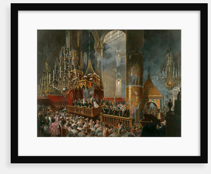The crowning of Tsarina Maria Alexandrovna of Russia, Moscow, 1856. by Mihály Zichy