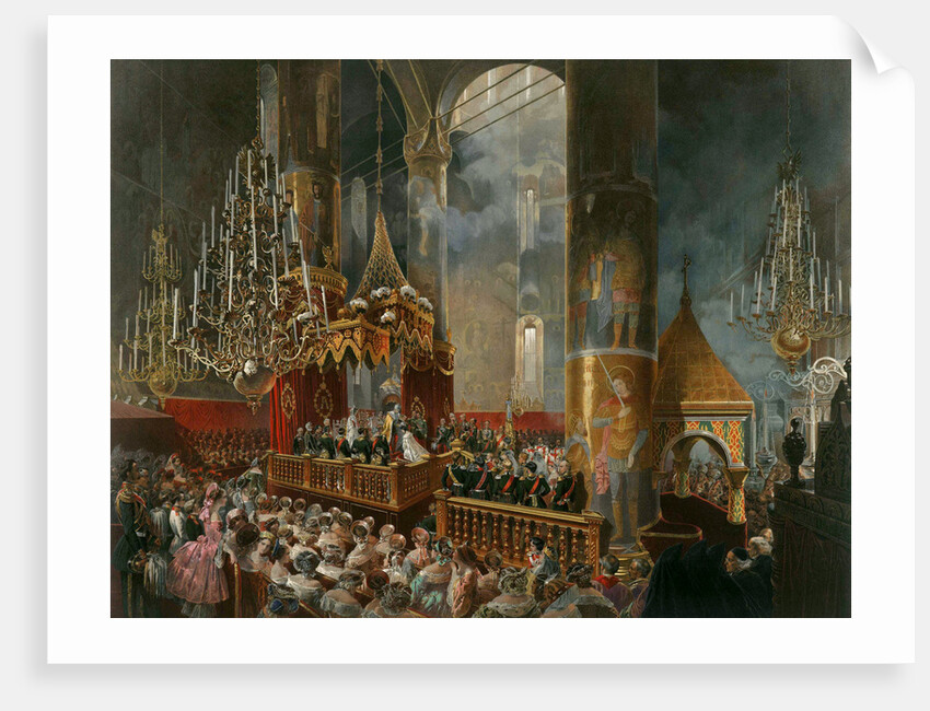 The crowning of Tsarina Maria Alexandrovna of Russia, Moscow, 1856. by Mihály Zichy
