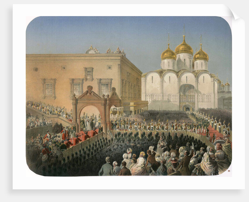 Procession of of Tsarina Alexandra Feodorovna to the Cathedral of the Dormition, Moscow, 1856 by Mihály Zichy