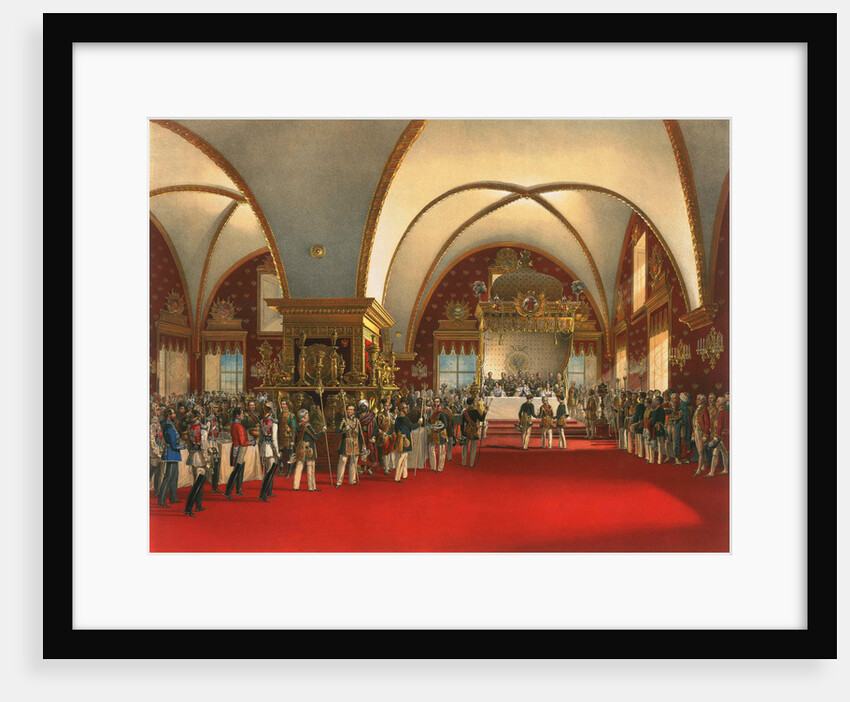 Coronation banquet in the hall of the Palace of the Facets in the Moscow Kremlin, 1856. by Georg Wilhelm Timm