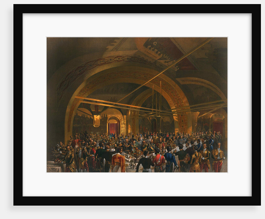 Coronation banquet for the envoys in the Golden Hall of the Great Kremlin Palace, Moscow, 1856 by Mihály Zichy