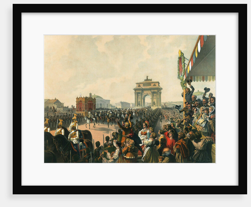 Triumphal entry of their Majesties Alexander II and Maria Alexandrovna into Moscow, 1856. by Mihály Zichy