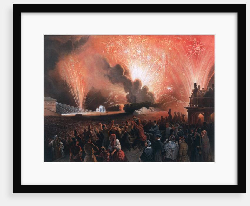 Coronation fireworks in Moscow, 1856. by Pharamond Blanchard