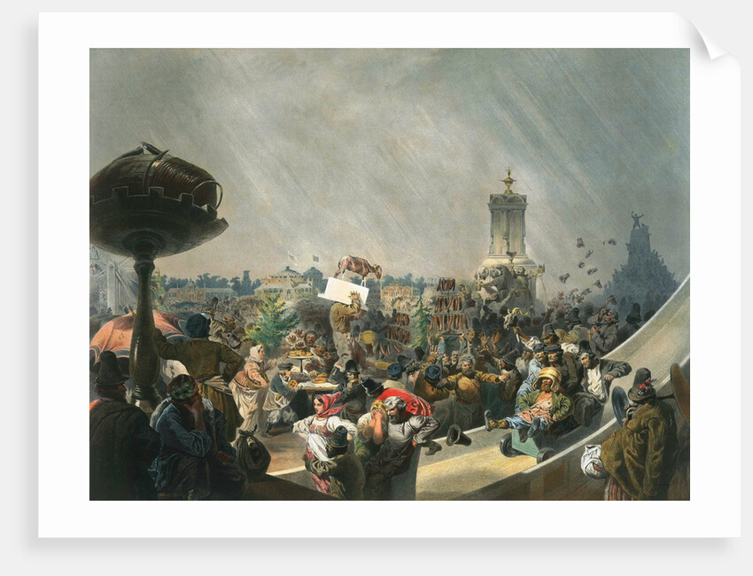 Public festivities following the coronation of Tsar Alexander II, Khodynka Field, Moscow, 1856. by Mihály Zichy