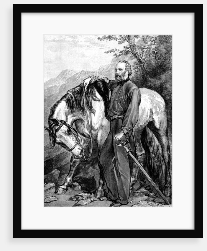 Giuseppe Garibaldi, Italian patriot and soldier of the Risorgimento, 1861. by Anonymous