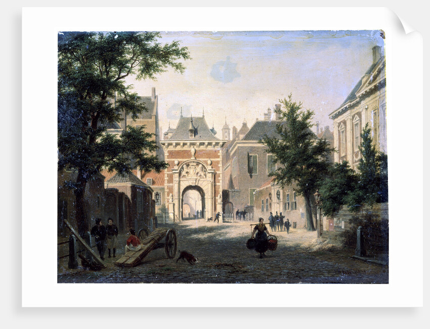 A Town in Holland, 19th century. by Bartholomeus Johannes van Hove