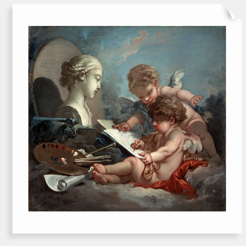 Cupids, allegory of painting, 1760s. by François Boucher