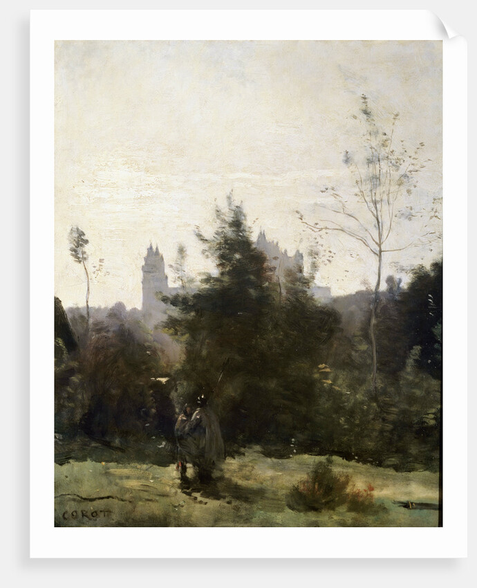 Château de Pierrefonds, 1860s. by Jean-Baptiste-Camille Corot