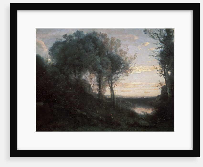 Evening, 1850-1860s. by Jean-Baptiste-Camille Corot