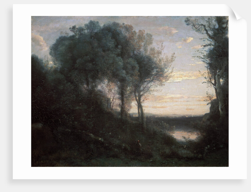 Evening, 1850-1860s. by Jean-Baptiste-Camille Corot