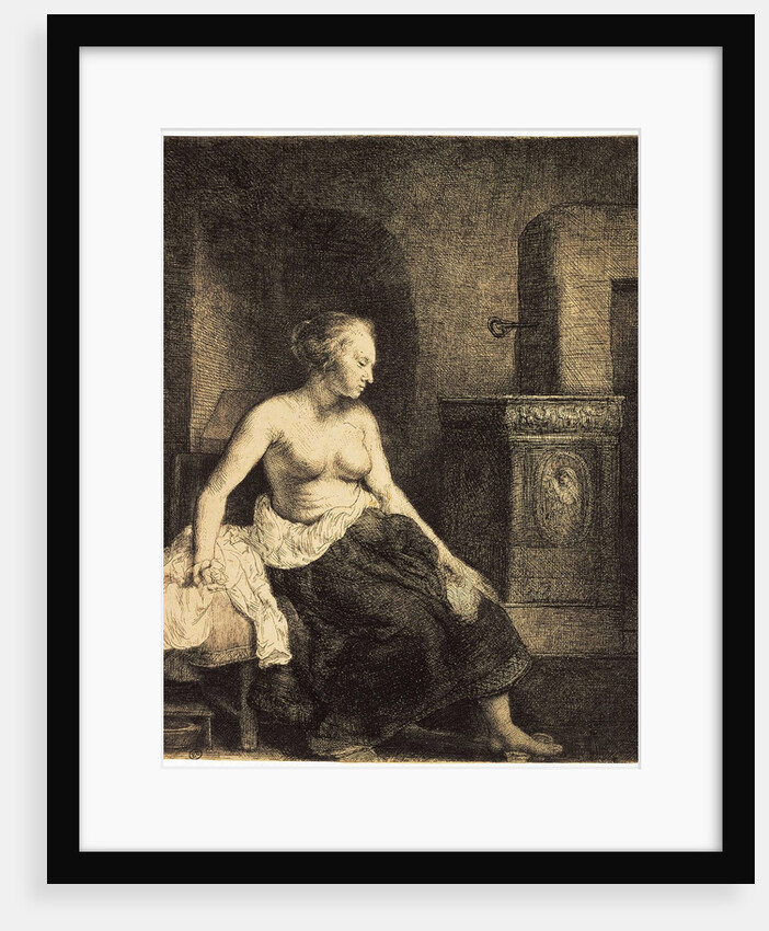 Half-Naked Woman by a Stove, 1658. by Rembrandt Harmensz van Rijn