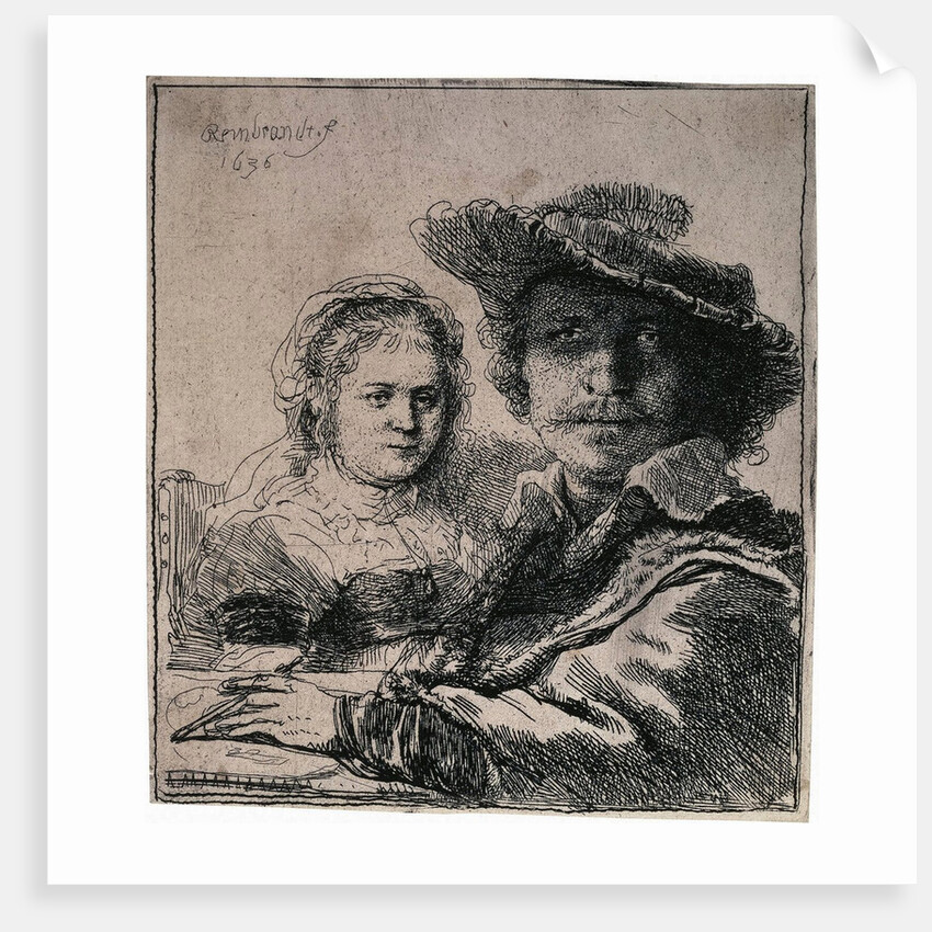 Self-Portrait with Saskia, 1636. by Rembrandt Harmensz van Rijn