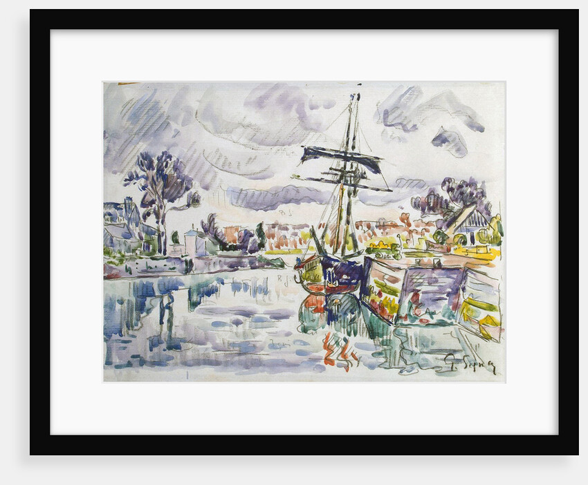 Sailboat at a Pier, 1920s. by Paul Signac