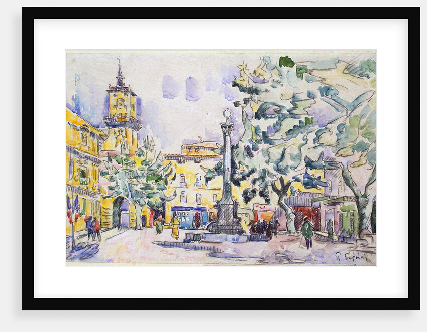 Square of the Hotel de Ville in Aix-en-Provence, early 20th century by Paul Signac