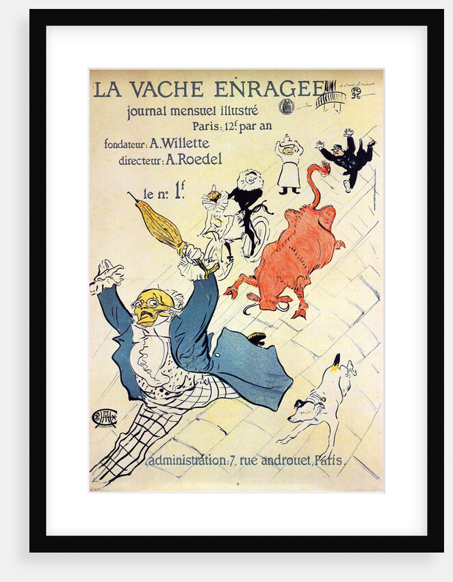 La Vache enragée, 1896. by Henri de Toulouse-Lautrec