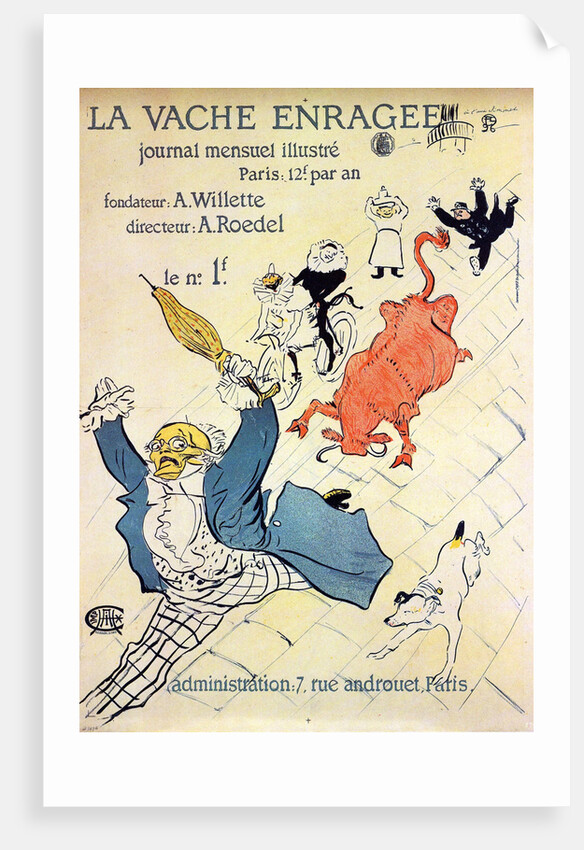 La Vache enragée, 1896. by Henri de Toulouse-Lautrec