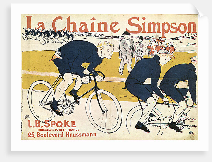 La chaîne Simson, (Advertising Poster), 1896. by Henri de Toulouse-Lautrec